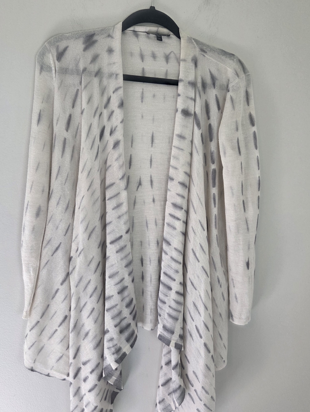 Eileen Fisher Alpaca And Silk Waterfall Cream Cardigan